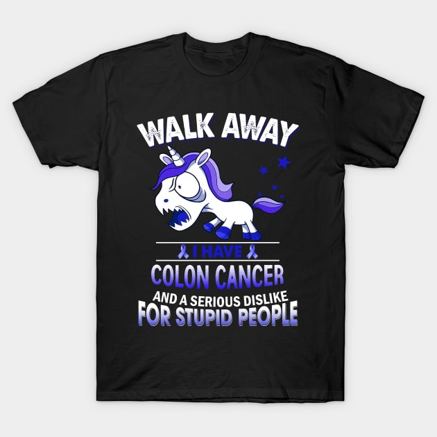 funny colon cancer grumpy unicorn warrior T-Shirt by TeesCircle